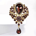 Alloy Rhinestone Glass Teardrop Brooch For Coats And Suits view 3