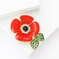 Alloy Enamel Poppy Flower Brooch Pin For Women's Apparel view 2
