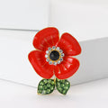 Alloy Enamel Poppy Flower Brooch Pin For Women's Apparel view 1