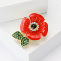 Alloy Enamel Poppy Flower Brooch Pin For Women's Apparel view 3