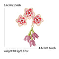 Metal Alloy Enamel Flower Brooch Pin For Sweet Apparel Decoration view 5