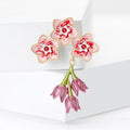 Metal Alloy Enamel Flower Brooch Pin For Sweet Apparel Decoration view 2