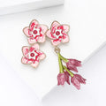 Metal Alloy Enamel Flower Brooch Pin For Sweet Apparel Decoration view 3