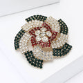 Alloy Rhinestone Gradient Flower Brooch Pin For Women's Coats view 3