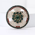 Alloy Rhinestone Round Wreath Brooch For Coats And Blazers view 2