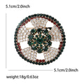 Alloy Rhinestone Round Wreath Brooch For Coats And Blazers view 5