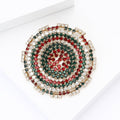 Metal Alloy Rhinestone Round Brooch Pin For Women's Coats And Suits view 4