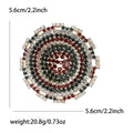 Metal Alloy Rhinestone Round Brooch Pin For Women's Coats And Suits view 5