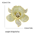 Copper Zircon Flower Brooch For Elegant Dress And Shawl view 6
