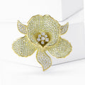 Copper Zircon Flower Brooch For Elegant Dress And Shawl view 2