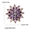Copper Zircon Rotating Snowflake Brooch Pin For Elegant Women's Apparel view 4