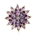 Copper Zircon Rotating Snowflake Brooch Pin For Elegant Women's Apparel view 5