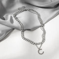 Korean Japanese Fashion Double Layer Metal Twisted Letter Necklace For Women Hong Kong Style Jewelry view 2