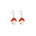 Cute Cartoon Mushroom Enamel Alloy Drop Hook Earrings, Playful Girls Fashion Novelty Dangle Earrings view 5