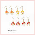 Cute Cartoon Mushroom Enamel Alloy Drop Hook Earrings, Playful Girls Fashion Novelty Dangle Earrings view 1