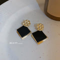Alloy Geometric Square Sequin Drop Earrings Korean Fashion OL Style Metal Jewelry view 4