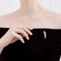 Luxury Alloy Zircon Feather Brooch For Suit Dress Decoration view 2