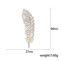 Luxury Alloy Zircon Feather Brooch For Suit Dress Decoration view 5