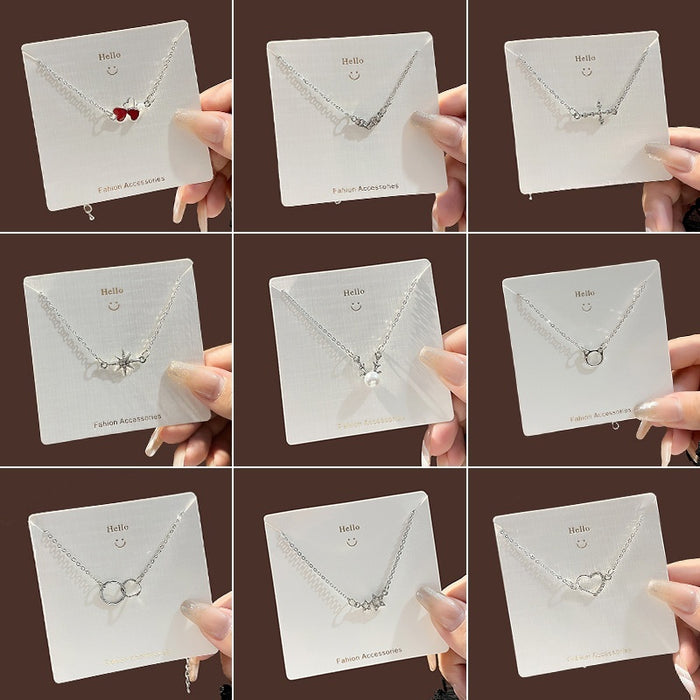 Korean Minimalist Heart Deer Pearl Cross Cat Ear Star Moon Charm Bracelet For