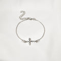 Korean Minimalist Heart Deer Pearl Cross Cat Ear Star Moon Charm Bracelet For view 3