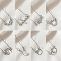 Korean Minimalist Heart Deer Pearl Cross Cat Ear Star Moon Charm Bracelet For view 2