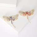 Copper Zircon Dragonfly Brooch For Luxury Dress And Shawl Decoration view 1
