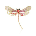 Copper Zircon Dragonfly Brooch For Luxury Dress And Shawl Decoration view 5
