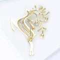 Alloy Pearl Zircon Reindeer Brooch Pin For Christmas Decoration view 4