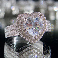 Fashion Heart Shape Zircon Ring For Women Sparkling Love Design Jewelry Finger Accessory view 1
