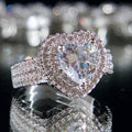 Fashion Heart Shape Zircon Ring For Women Sparkling Love Design Jewelry Finger Accessory view 2