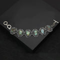 Natural Abalone Shell Teardrop Bracelet With Hollow Carved Design Brooch view 1