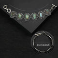 Natural Abalone Shell Teardrop Bracelet With Hollow Carved Design Brooch view 5