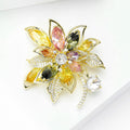Alloy Color Zircon Flower Brooch Pin For Suits And Apparel view 3