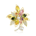 Alloy Color Zircon Flower Brooch Pin For Suits And Apparel view 1