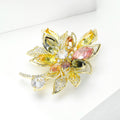 Alloy Color Zircon Flower Brooch Pin For Suits And Apparel view 2