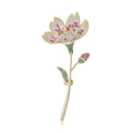 Metal Alloy Zircon Flower Brooch Pin For Qipao And Suits view 1