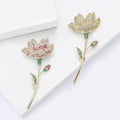 Metal Alloy Zircon Flower Brooch Pin For Qipao And Suits view 3