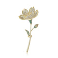 Metal Alloy Zircon Flower Brooch Pin For Qipao And Suits view 2