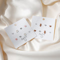 Cute Cartoon Bunny Bear Flower Heart Pearl Rhinestone Multi Pair Stud Set Earrings view 1