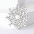 Alloy Zircon Layered Snowflake Brooch Pin For Winter Coats view 6
