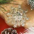 Alloy Zircon Layered Snowflake Brooch Pin For Winter Coats view 3