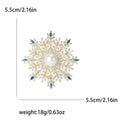 Alloy Zircon Layered Snowflake Brooch Pin For Winter Coats view 5