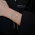 Korean Style Adjustable Zinc Alloy Bangle With Square Zircon Minimalist Geometric Design For Women view 2