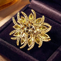 Alloy Zircon Sunflower Brooch Anti Exposure Pin For Apparel view 3