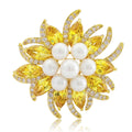 Alloy Zircon Sunflower Brooch Anti Exposure Pin For Apparel view 5