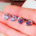 Sweet Heart Zircon Stud Earrings For Women Korean Fashion Student Valentine's Day Gift Jewelry view 4