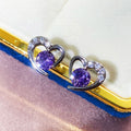 Sweet Heart Zircon Stud Earrings For Women Korean Fashion Student Valentine's Day Gift Jewelry view 6