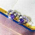 Sweet Heart Zircon Stud Earrings For Women Korean Fashion Student Valentine's Day Gift Jewelry view 5