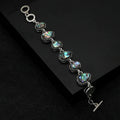 Alloy Abalone Shell Adjustable Bracelet With Three Ring Clasp Brooch view 3