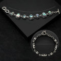 Alloy Abalone Shell Adjustable Bracelet With Three Ring Clasp Brooch view 5